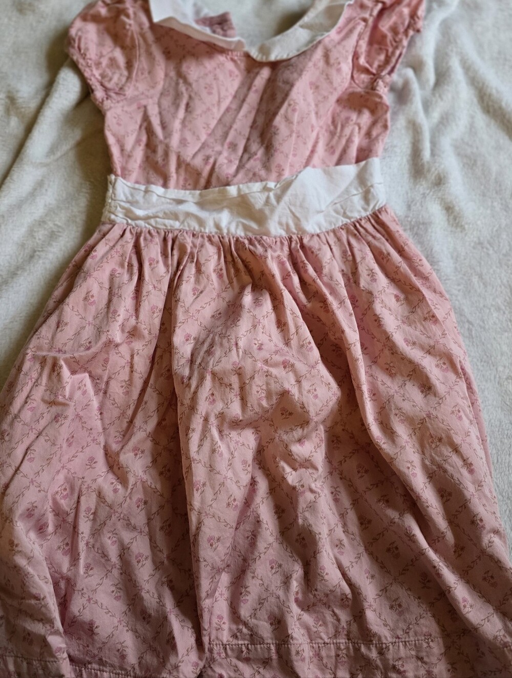 Pink Floral Waistband Dress for Girls